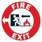Signmission Fire Exit Left 16in Non-Slip Floor Marker, 16" L, 16" H, FD-C-16-99939 FD-C-16-99939 - alternate 1